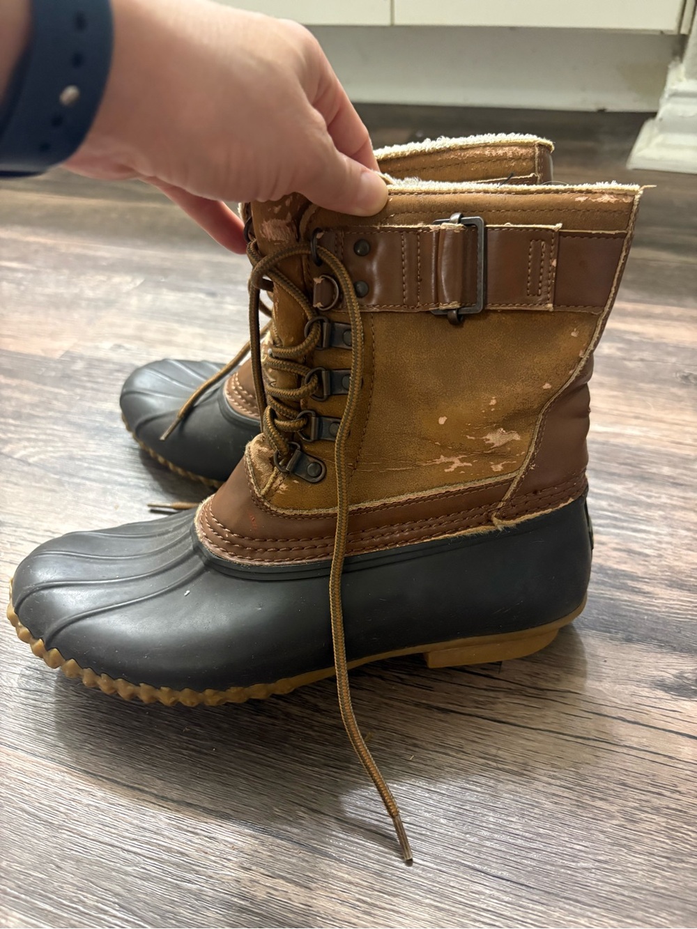 Kids Brown and Black Waterproof Duck Boots
